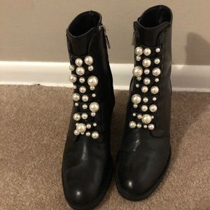 Zara pearl booties